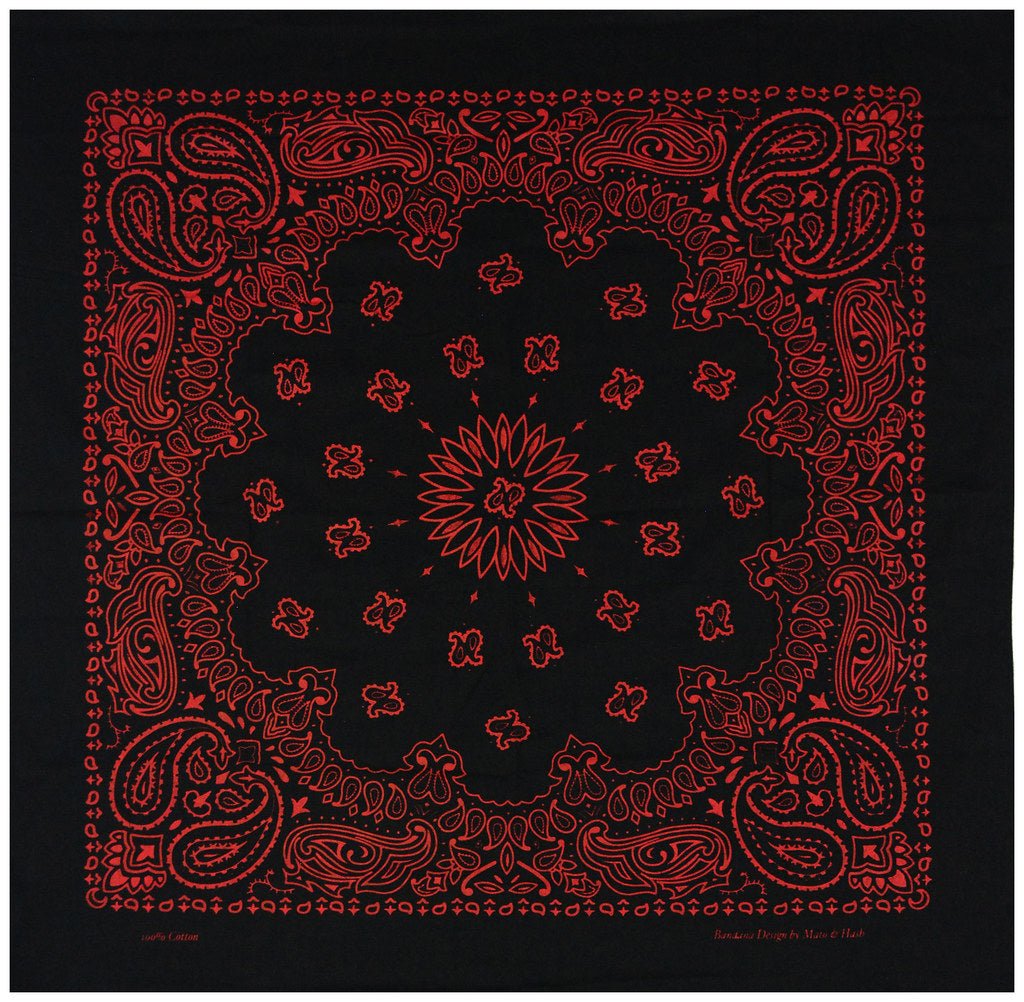 Classic Paisley or Solid Color 27" x 27" Bandanas - Mato & Hash