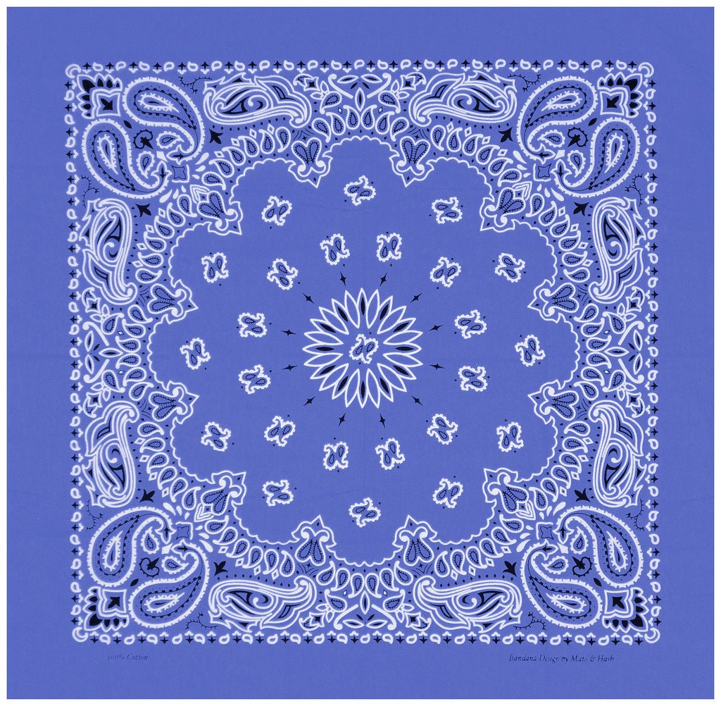 Classic Paisley or Solid Color 27" x 27" Bandanas - Mato & Hash