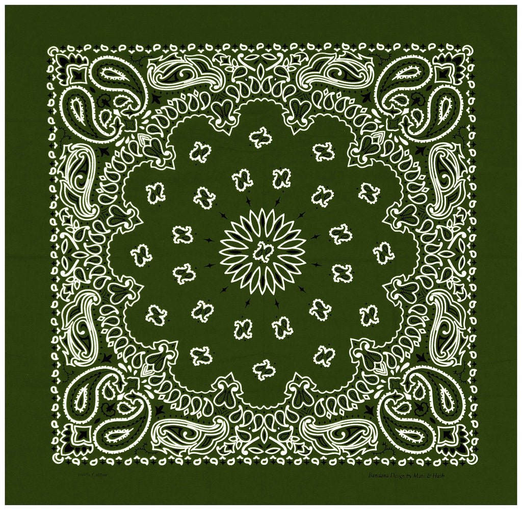 Classic Paisley or Solid Color 27" x 27" Bandanas - Mato & Hash