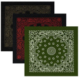 Classic Paisley or Solid Color 27" x 27" Bandanas - Mato & Hash