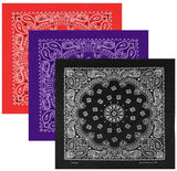 Classic Paisley or Solid Color 27" x 27" Bandanas - Mato & Hash