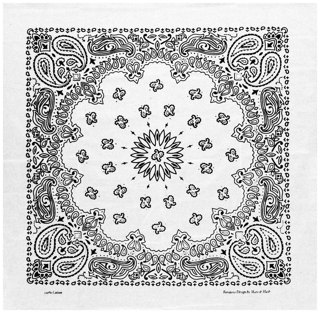 Classic Paisley or Solid Color 27" x 27" Bandanas - Mato & Hash