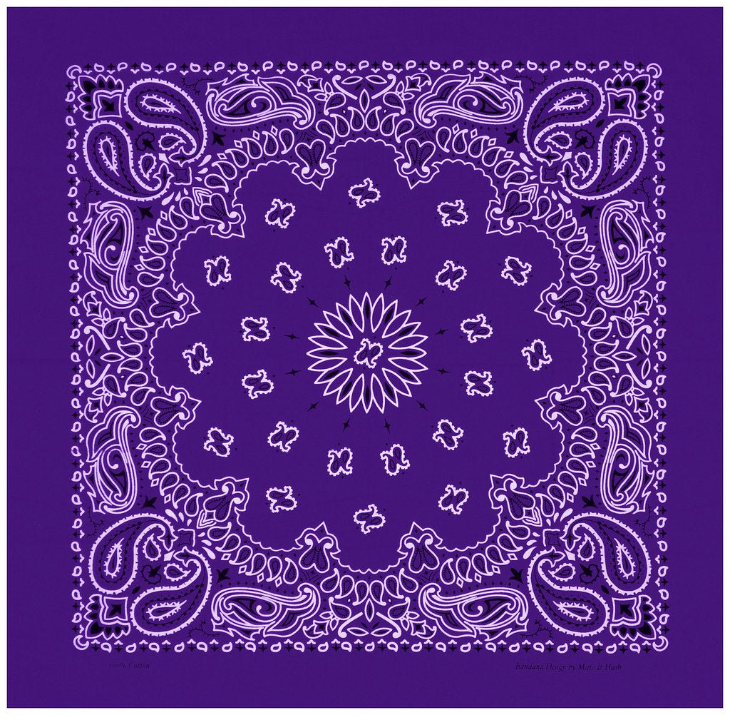 Classic Paisley or Solid Color 27" x 27" Bandanas - Mato & Hash