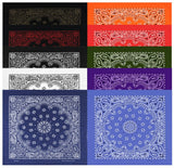 Classic Paisley or Solid Color 27" x 27" Bandanas - Mato & Hash