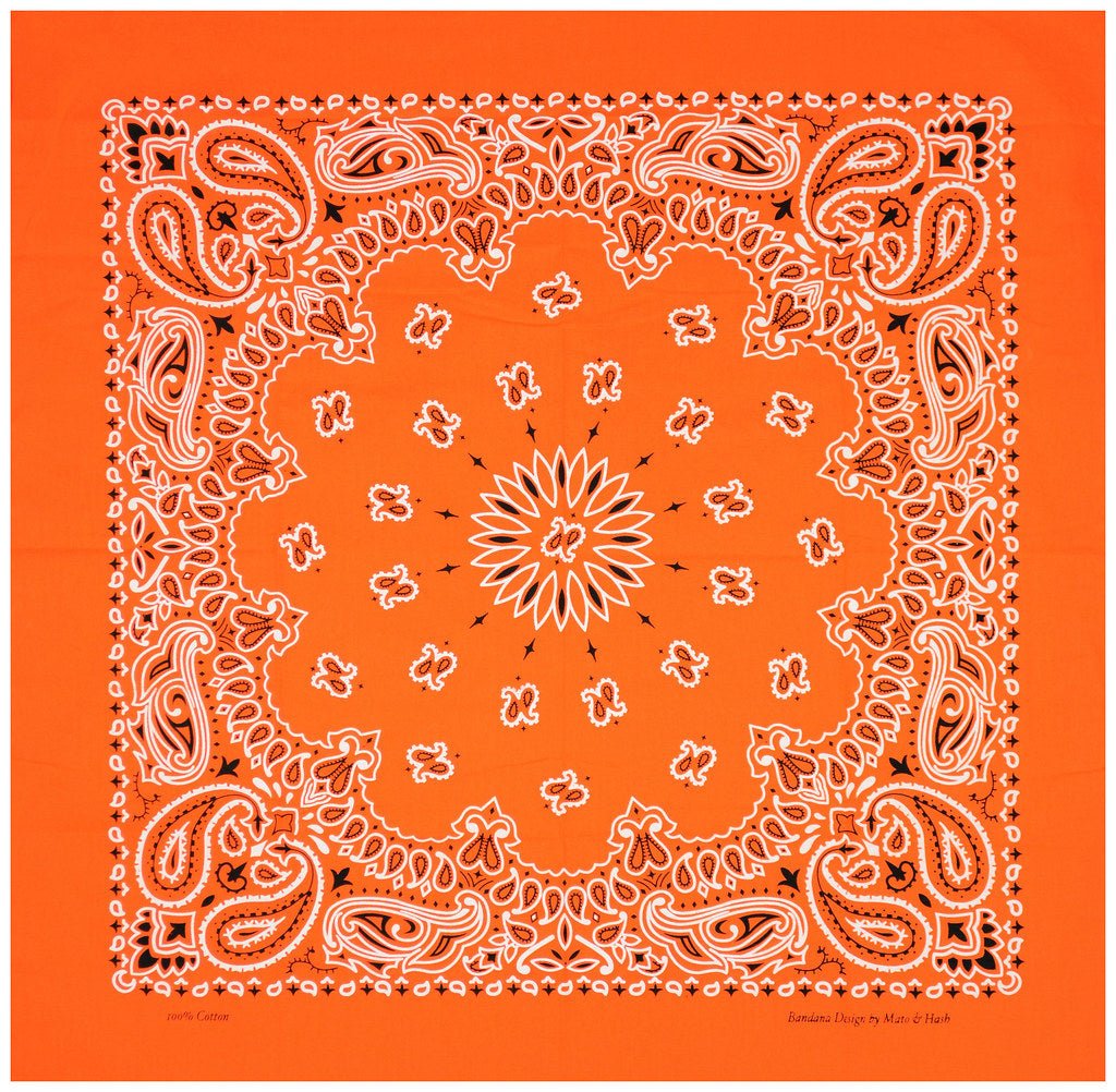 Classic Paisley or Solid Color 27" x 27" Bandanas - Mato & Hash