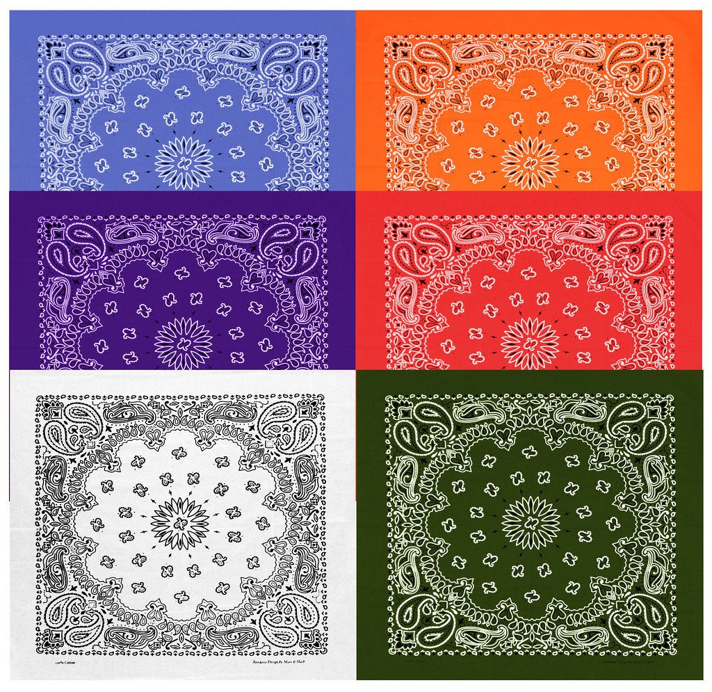 Classic Paisley or Solid Color 27" x 27" Bandanas - Mato & Hash