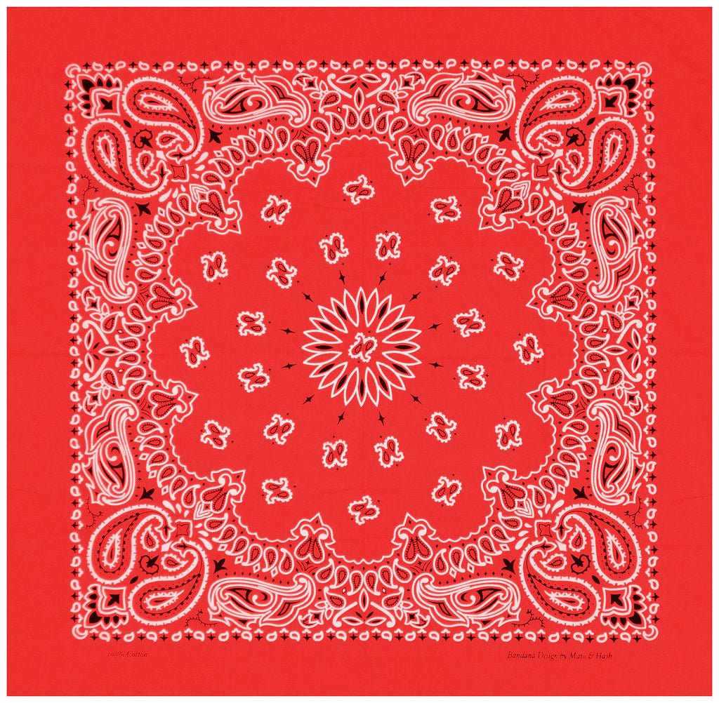 Classic Paisley or Solid Color 27" x 27" Bandanas - Mato & Hash