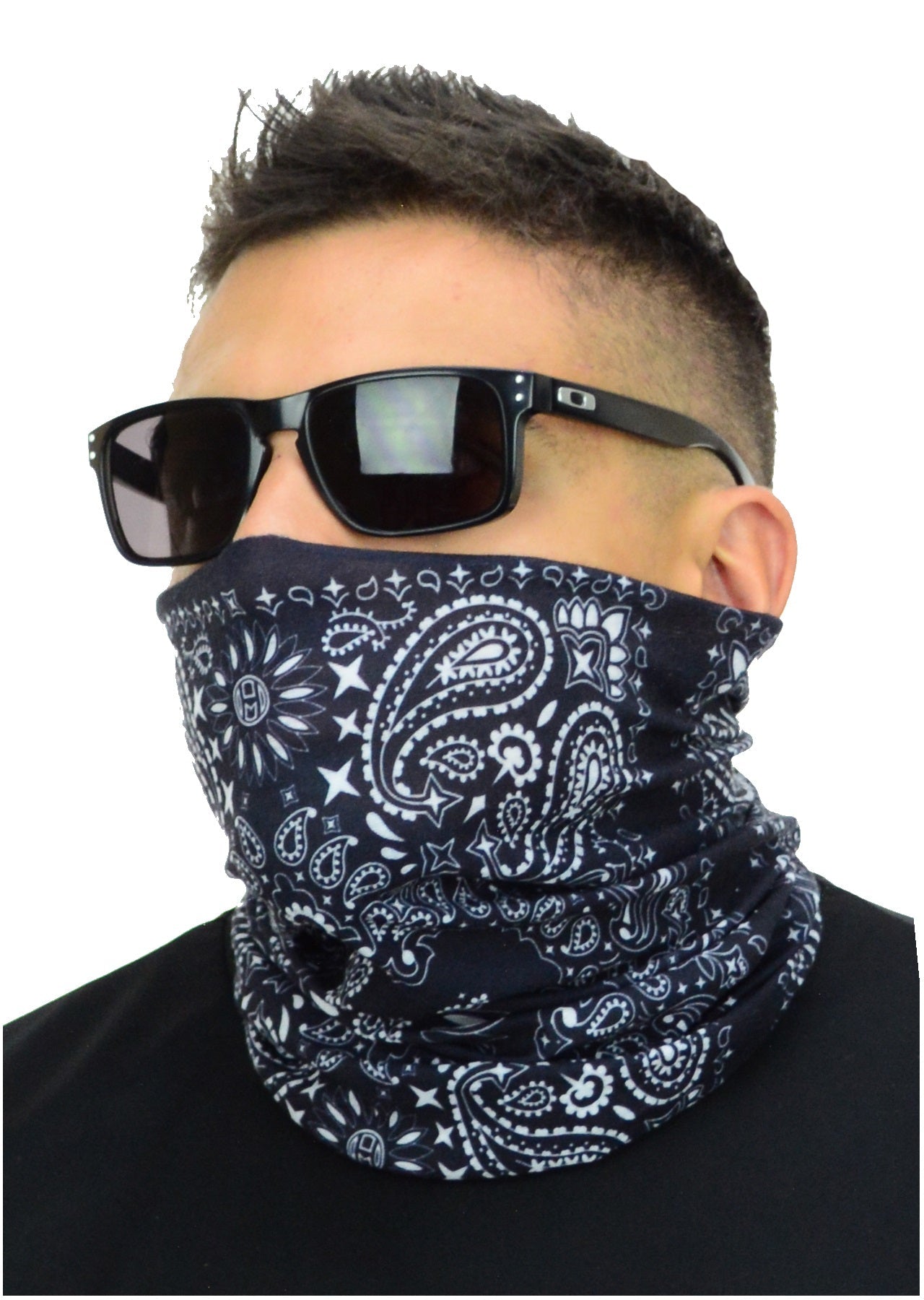 Classic Paisley or Solid Color Multifunctional Neck Gaiter Tube Bandana Face Cover - Mato & Hash