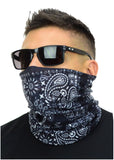 Classic Paisley or Solid Color Multifunctional Neck Gaiter Tube Bandana Face Cover - Mato & Hash