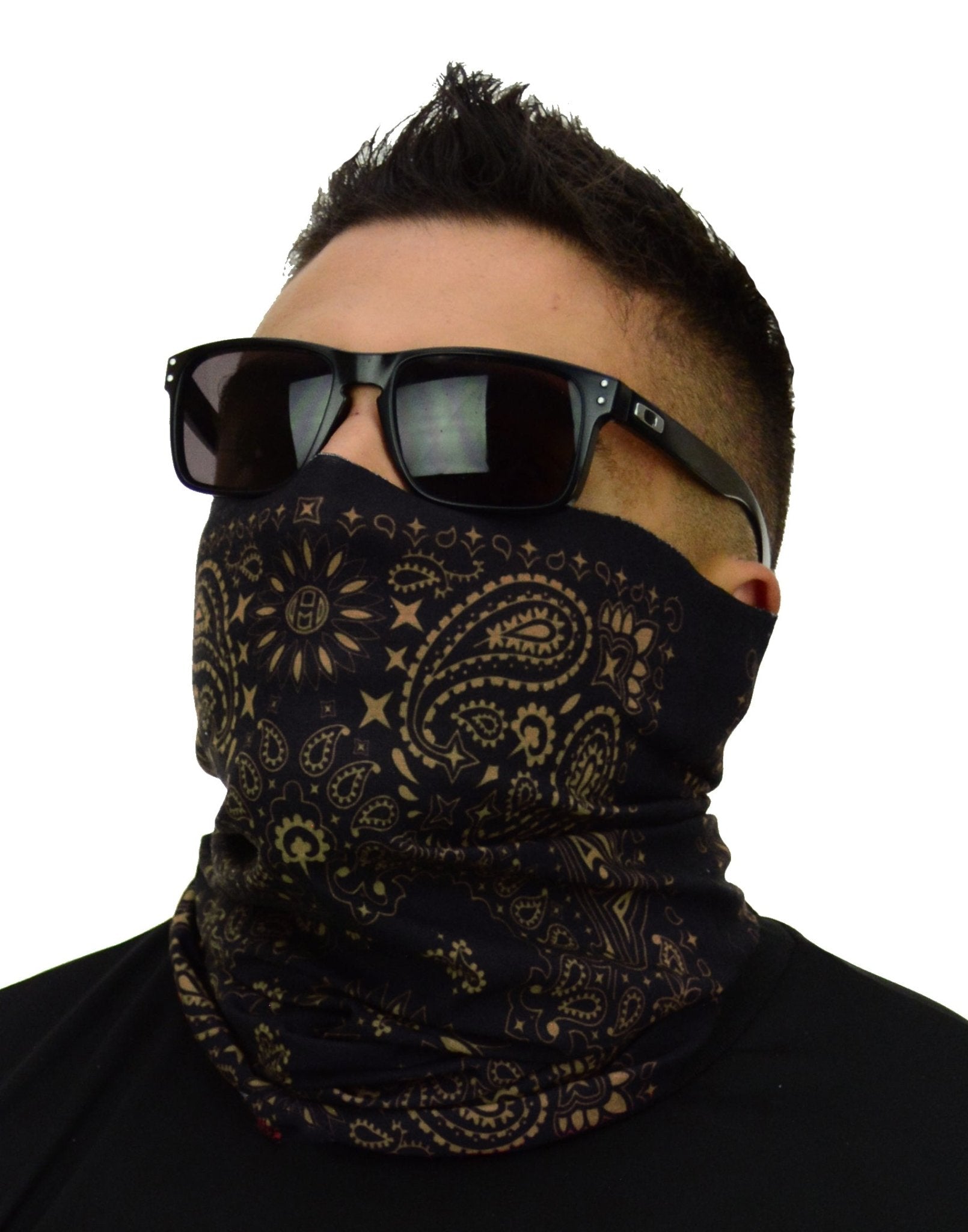 Classic Paisley or Solid Color Multifunctional Neck Gaiter Tube Bandana Face Cover - Mato & Hash