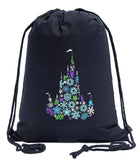 Colorful Snowflake Castle Cotton Drawstring Bag