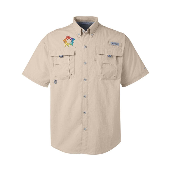 Columbia Men's Bahama II Short-Sleeve Shirt Embroidery Fossil / Large