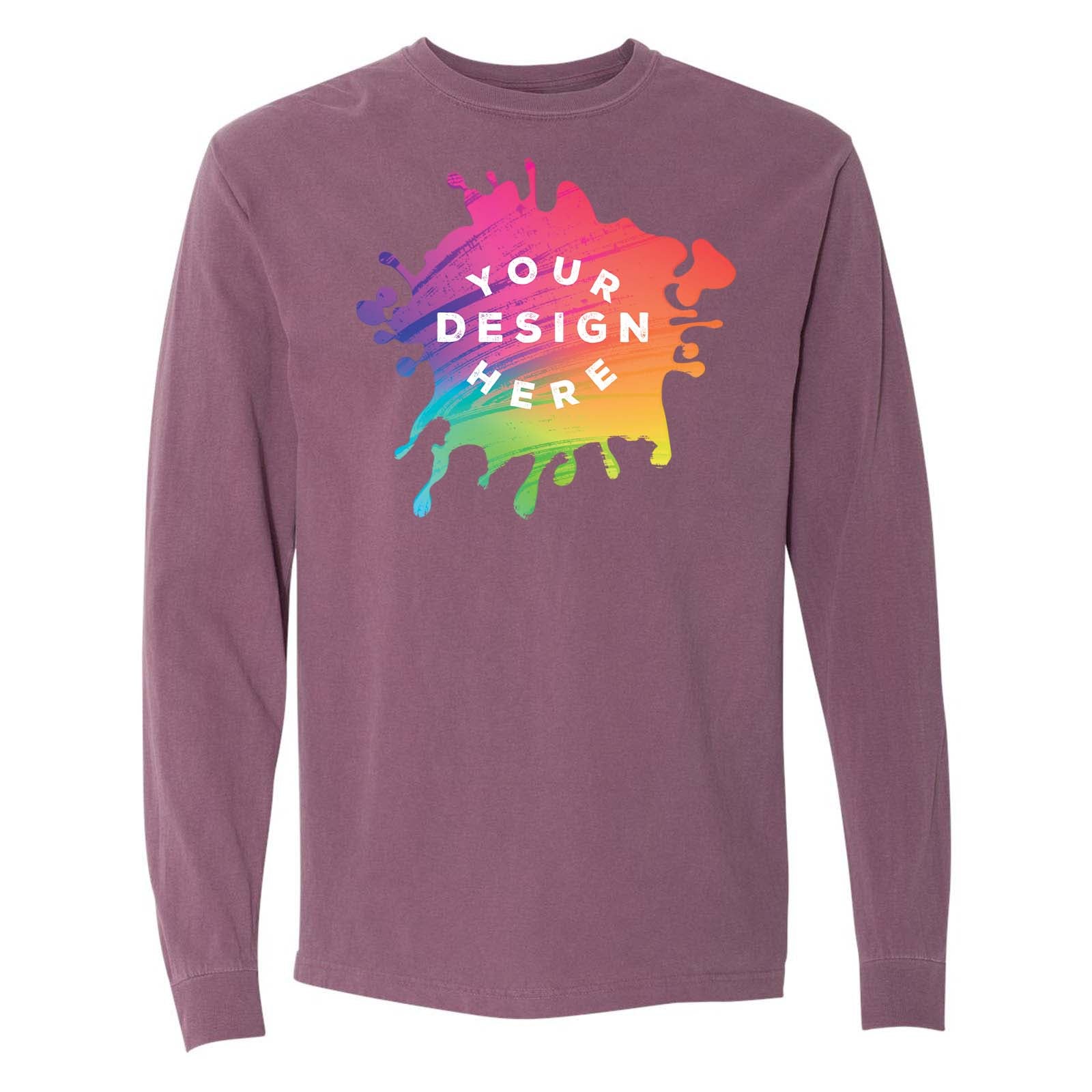 Comfort Colors Garment Dyed Heavyweight Men's 100% Cotton Long Sleeve T-Shirt - Mato & Hash