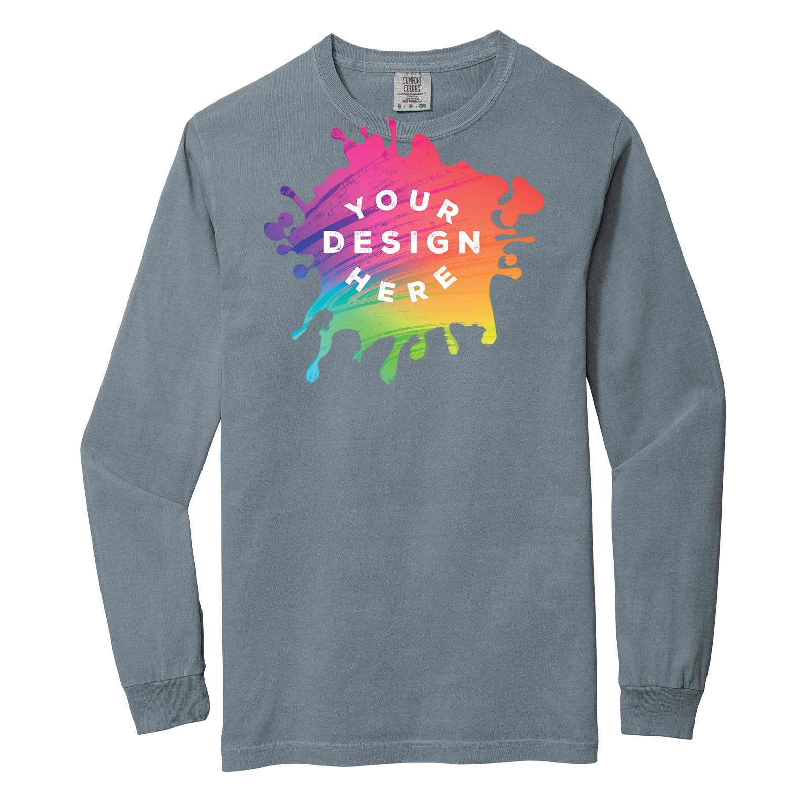 Comfort Colors Garment Dyed Heavyweight Men's 100% Cotton Long Sleeve T-Shirt - Mato & Hash