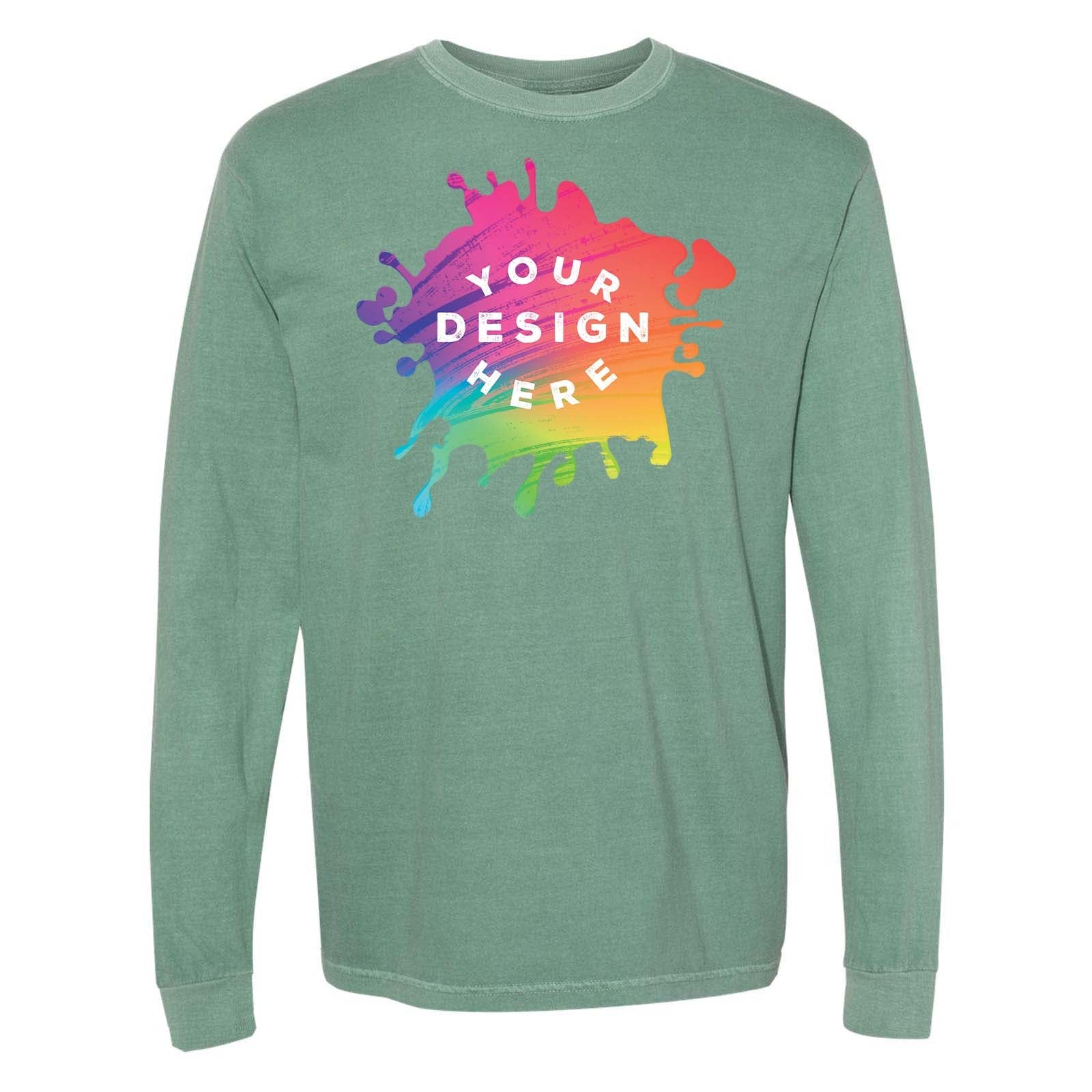 Comfort Colors Garment Dyed Heavyweight Men's 100% Cotton Long Sleeve T-Shirt - Mato & Hash