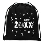 Confetti & Stars Happy Custom New Year Mini Polyester Drawstring Bag