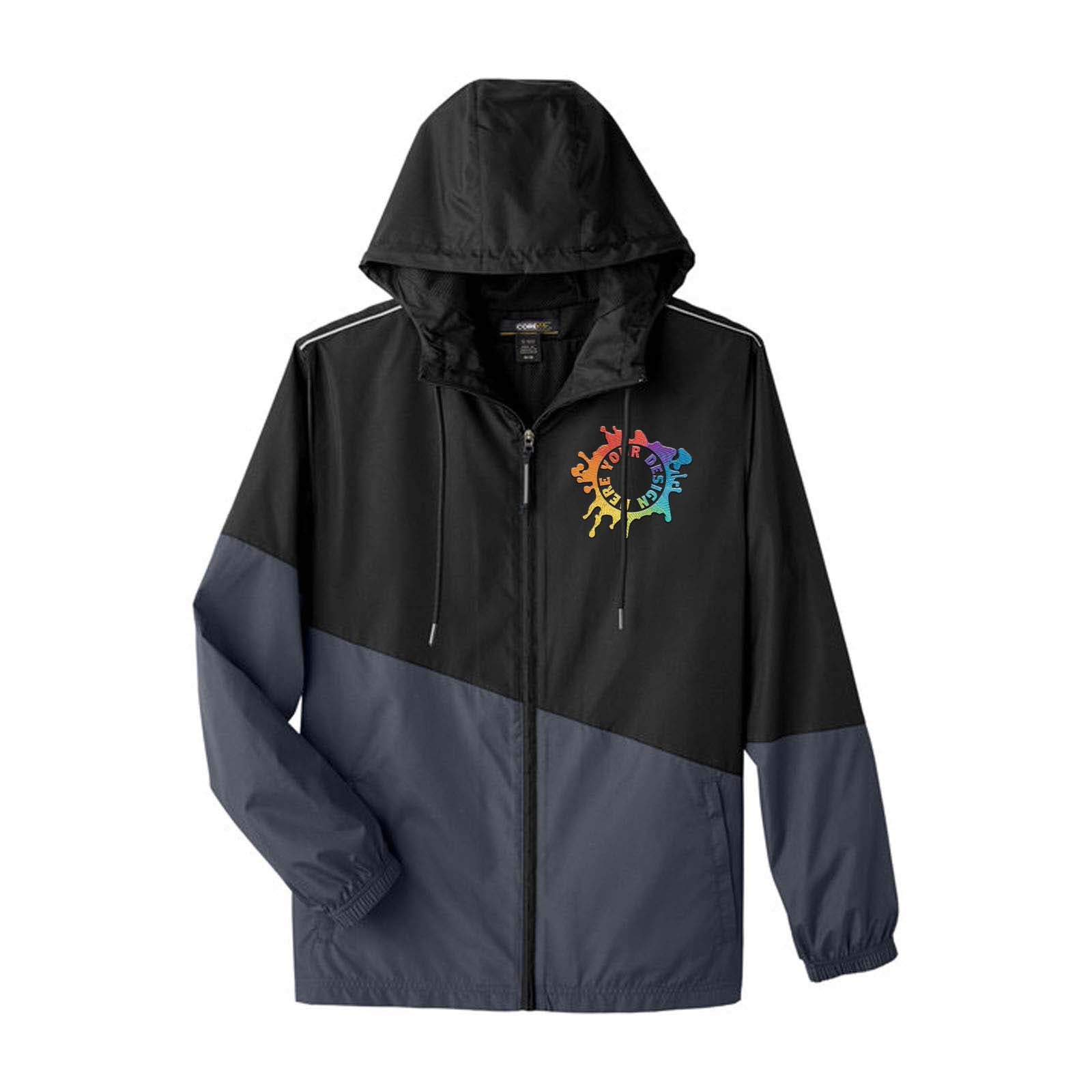 Core 365 Unisex Techno Lite Colorblock Windbreaker Embroidery - Mato & Hash