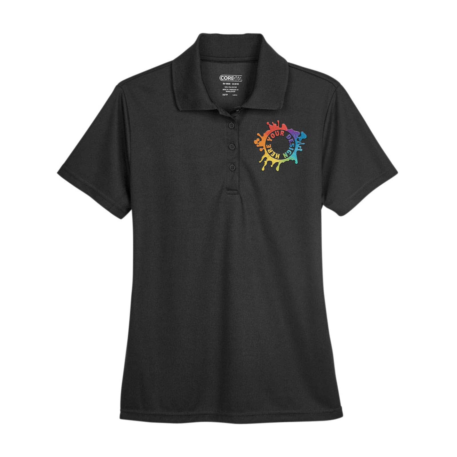 Core365 Ladies' Origin Performance 100% Polyester Piqué Polo T-Shirt Embroidery - Mato & Hash