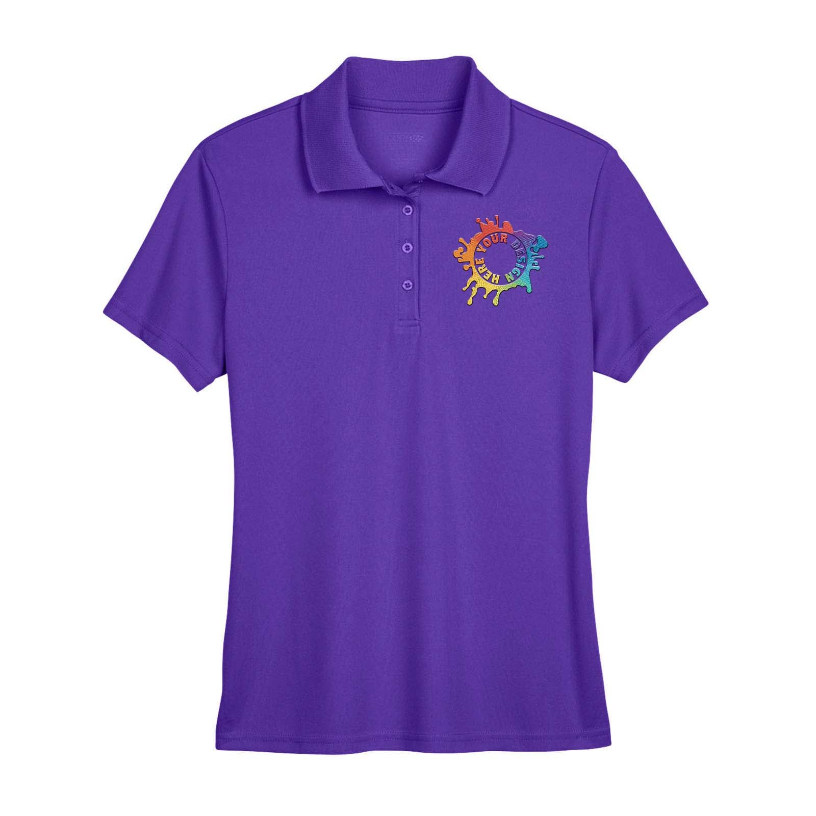 Core365 Ladies' Origin Performance 100% Polyester Piqué Polo T-Shirt Embroidery - Mato & Hash