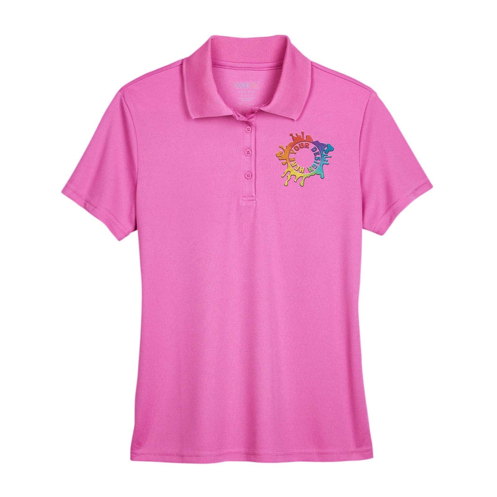Core365 Ladies' Origin Performance 100% Polyester Piqué Polo T-Shirt Embroidery - Mato & Hash