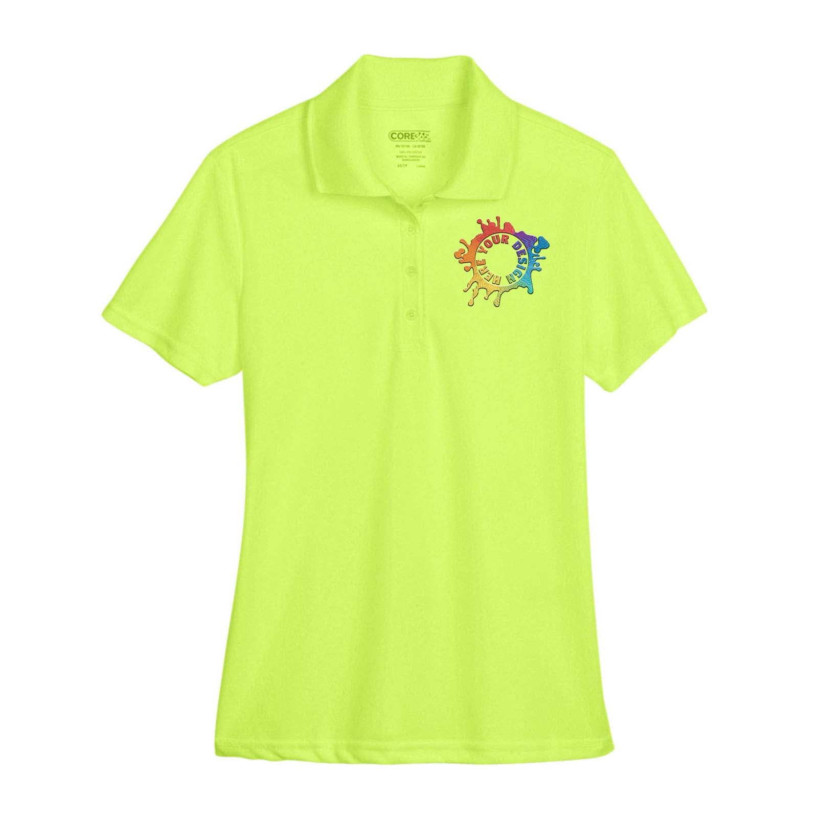 Core365 Ladies' Origin Performance 100% Polyester Piqué Polo T-Shirt Embroidery - Mato & Hash