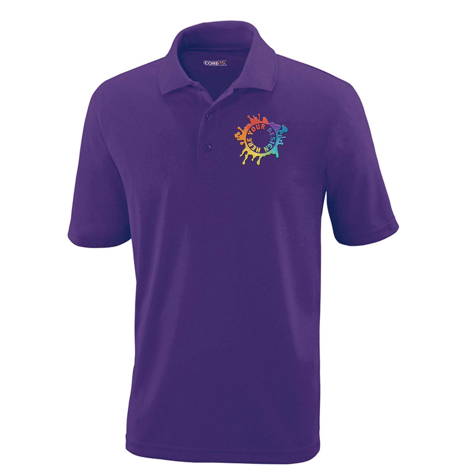 Core365 Men's Origin Performance 100% Polyester Piqué Polo T-Shirt Embroidery - Mato & Hash
