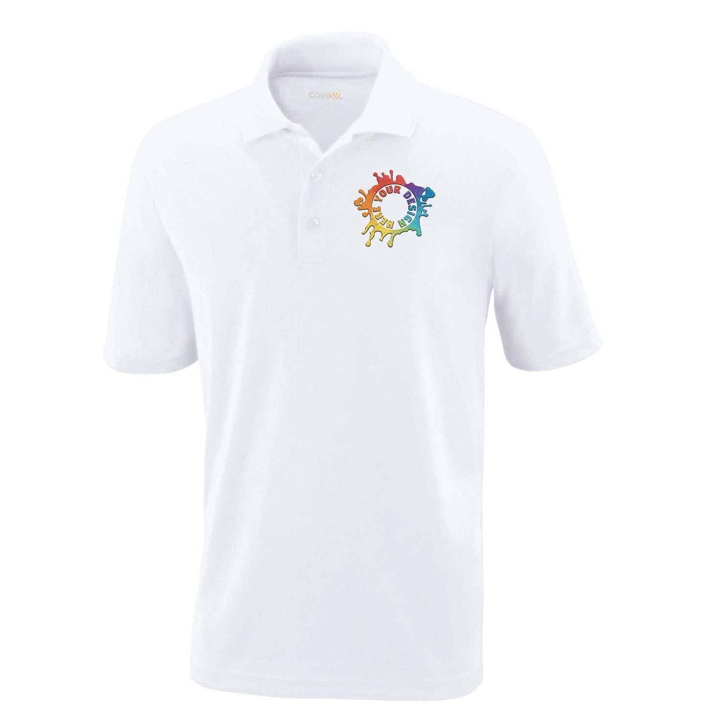 Core365 Men's Origin Performance 100% Polyester Piqué Polo T-Shirt Embroidery - Mato & Hash