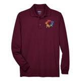 Core365 Men's Pinnacle Performance Polyester Long Sleeve Piqué Polo T-Shirt Embroidery - Mato & Hash