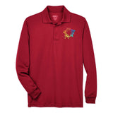 Core365 Men's Pinnacle Performance Polyester Long Sleeve Piqué Polo T-Shirt Embroidery - Mato & Hash