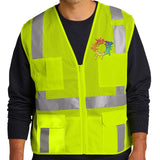 CornerStone® ANSI 107 Class 2 Mesh Six-Pocket Zippered Vest Embroidery