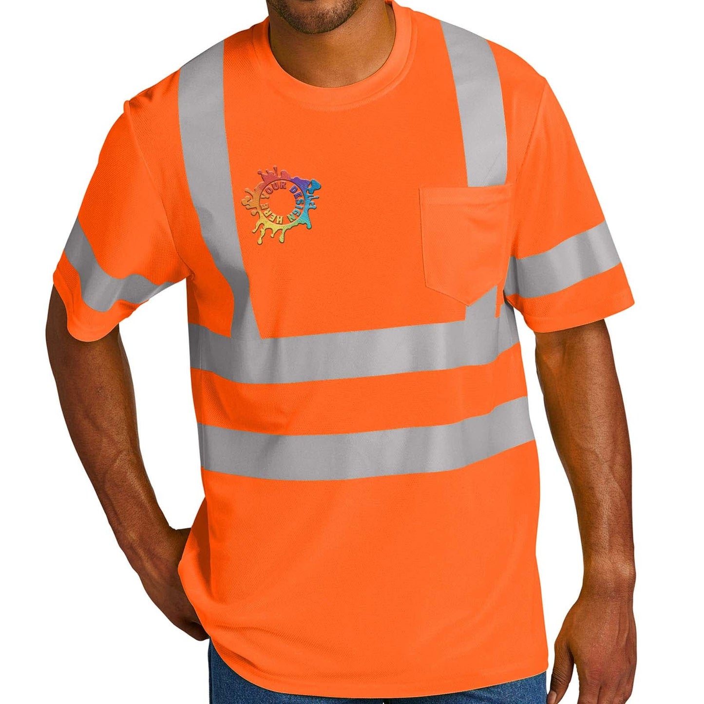 CornerStone® ANSI 107 Class 3 Mesh Tee Embroidery - Mato & Hash