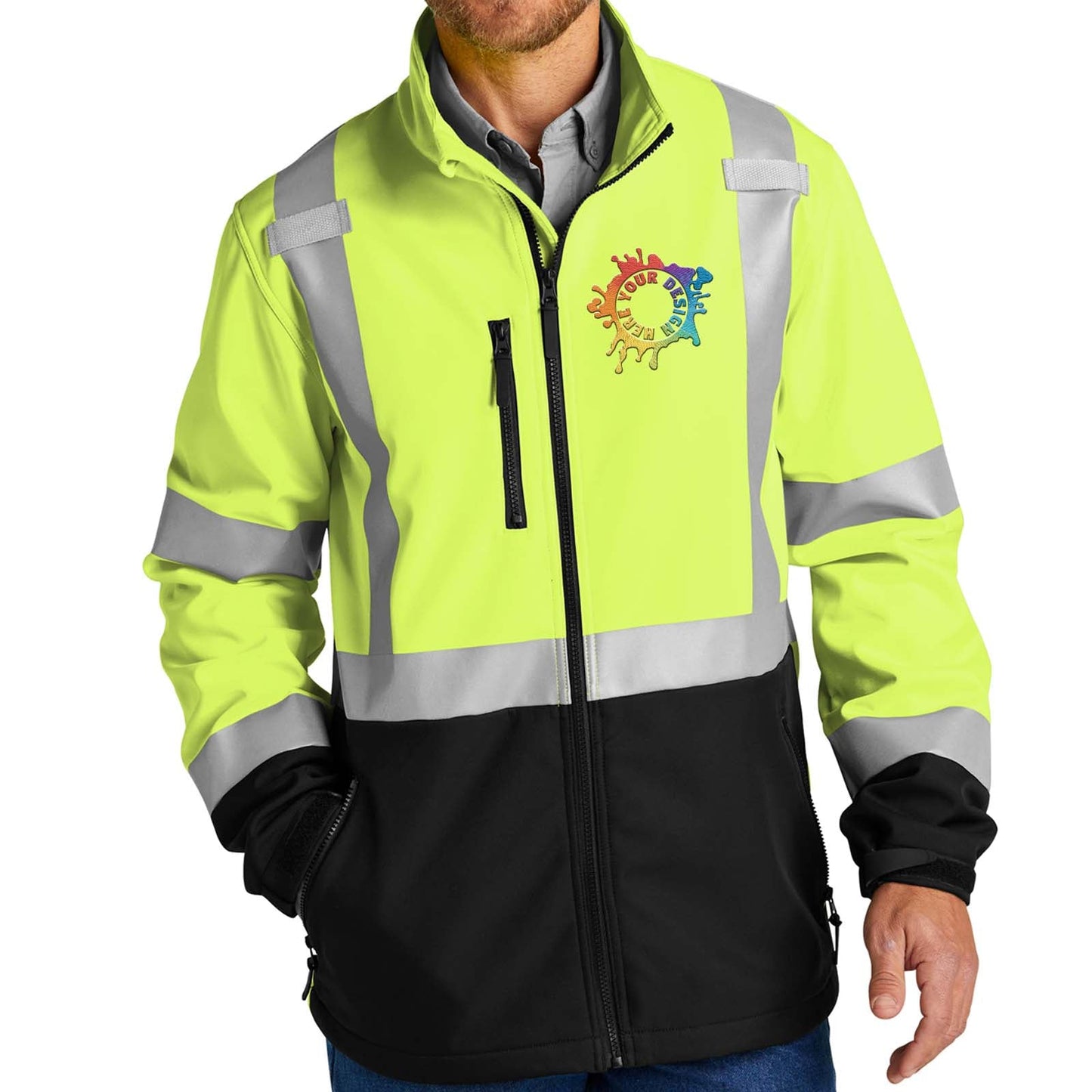 CornerStone® ANSI 107 Class 3 Soft Shell Jacket Embroidery - Mato & Hash