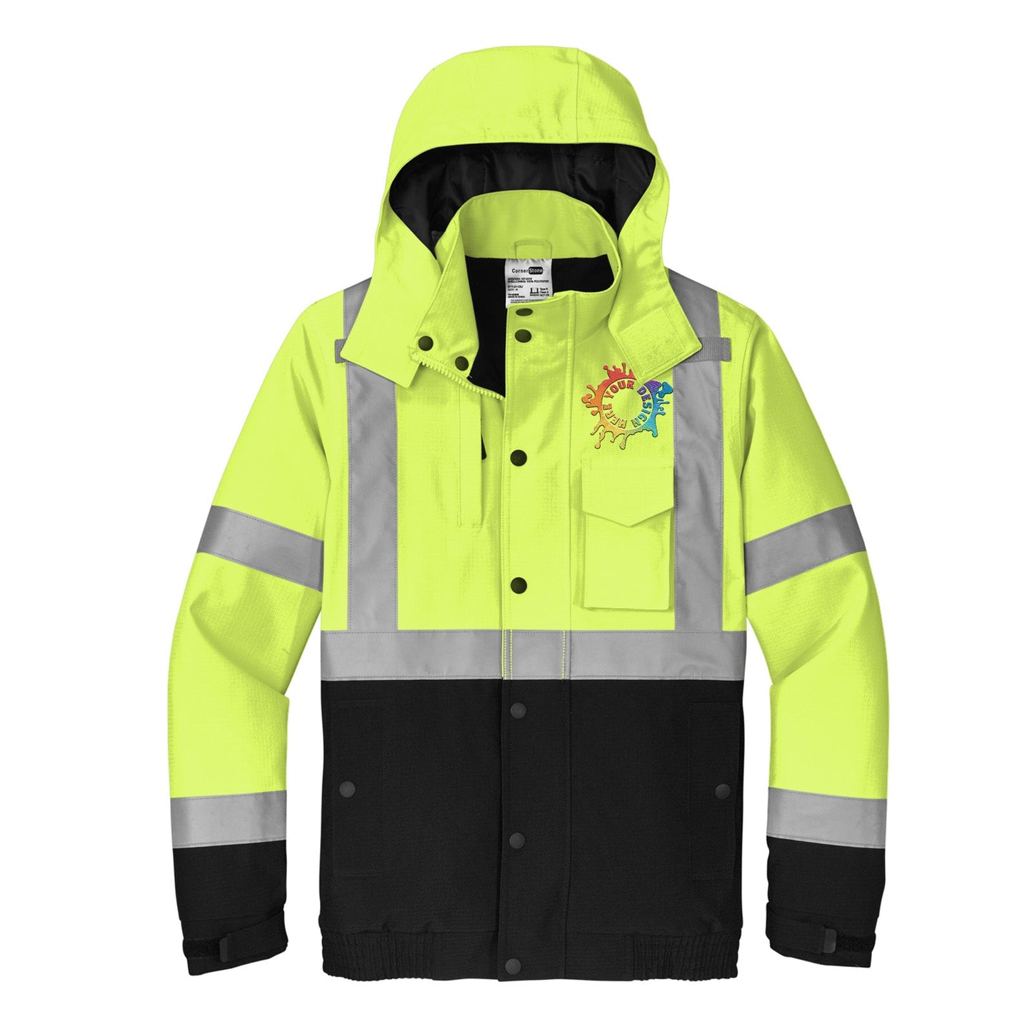 CornerStone® ANSI 107 Class 3 Waterproof Insulated Ripstop Bomber Jacket Embroidery - Mato & Hash