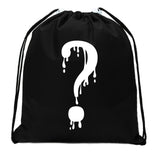 Creepy Question Mark Mini Polyester Drawstring Bag
