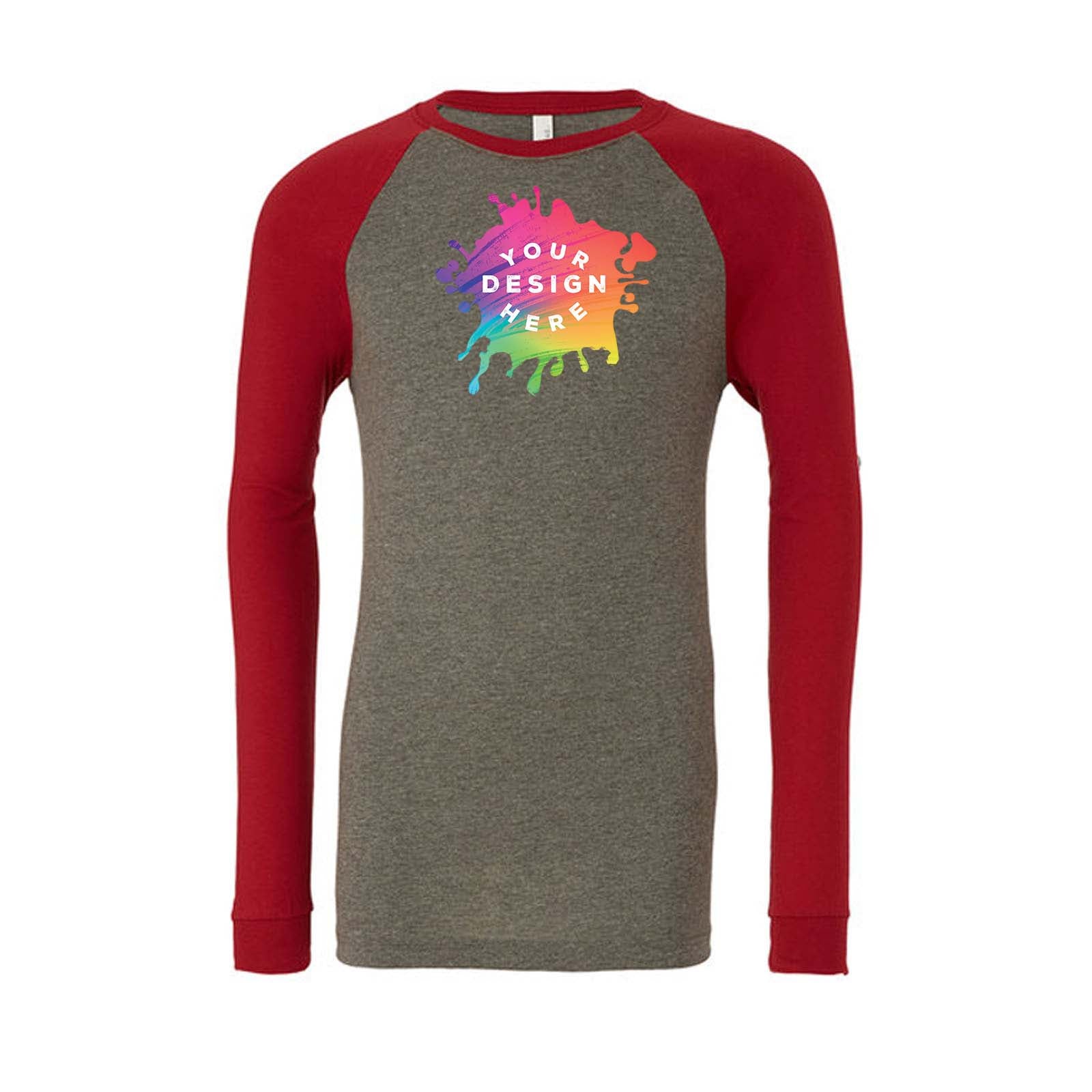 Custom Bella + Canvas Men's Jersey Long-Sleeve Baseball Raglan T-Shirt - Mato & Hash