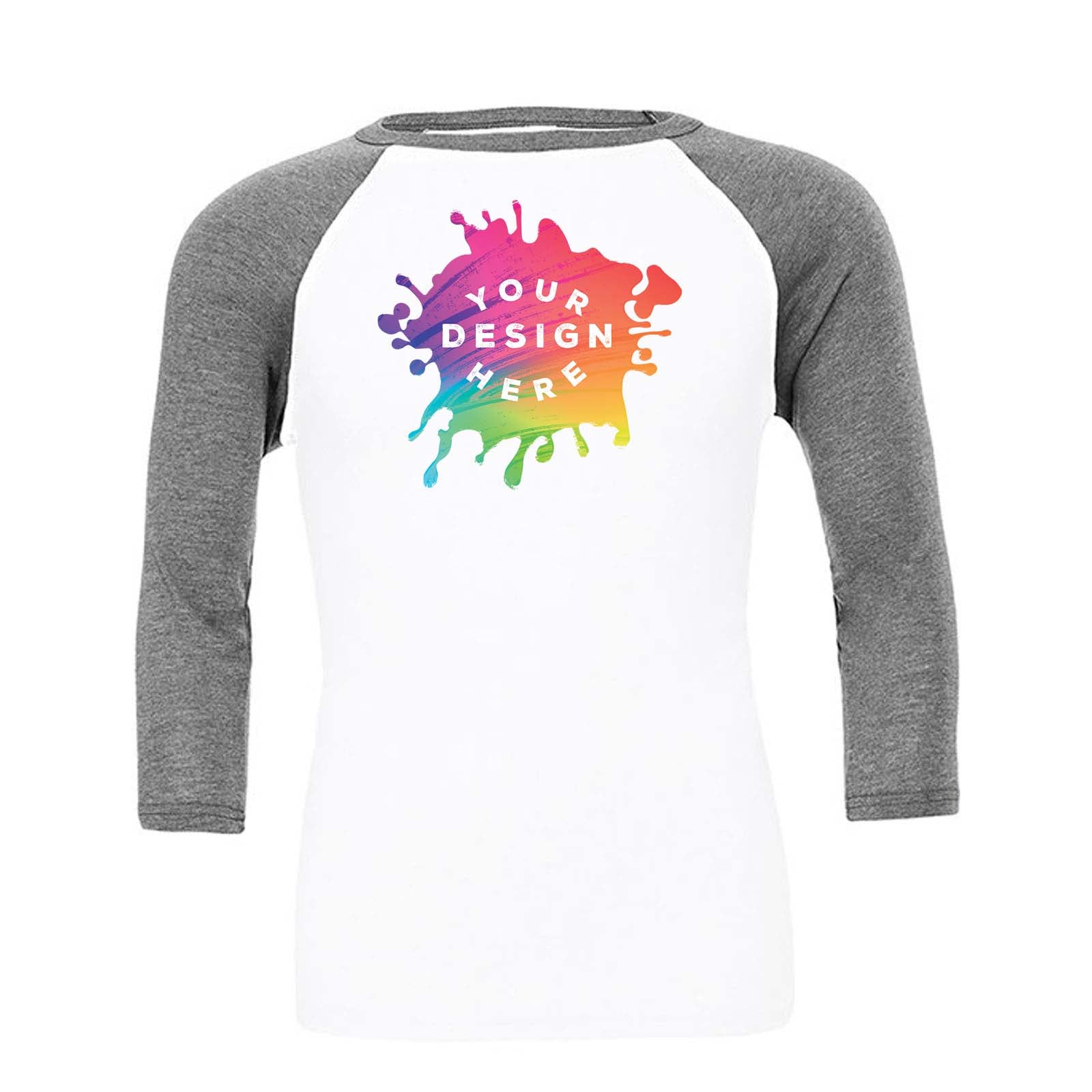Custom Bella + Canvas Unisex 3/4-Sleeve Baseball Raglan T-Shirt - Mato & Hash