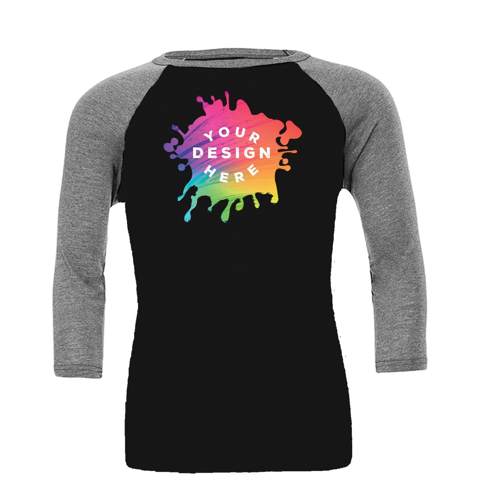 Custom Bella + Canvas Unisex 3/4-Sleeve Baseball Raglan T-Shirt - Mato & Hash