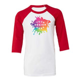 Custom Bella + Canvas Youth 3/4-Sleeve Baseball Raglan T-Shirt - Mato & Hash