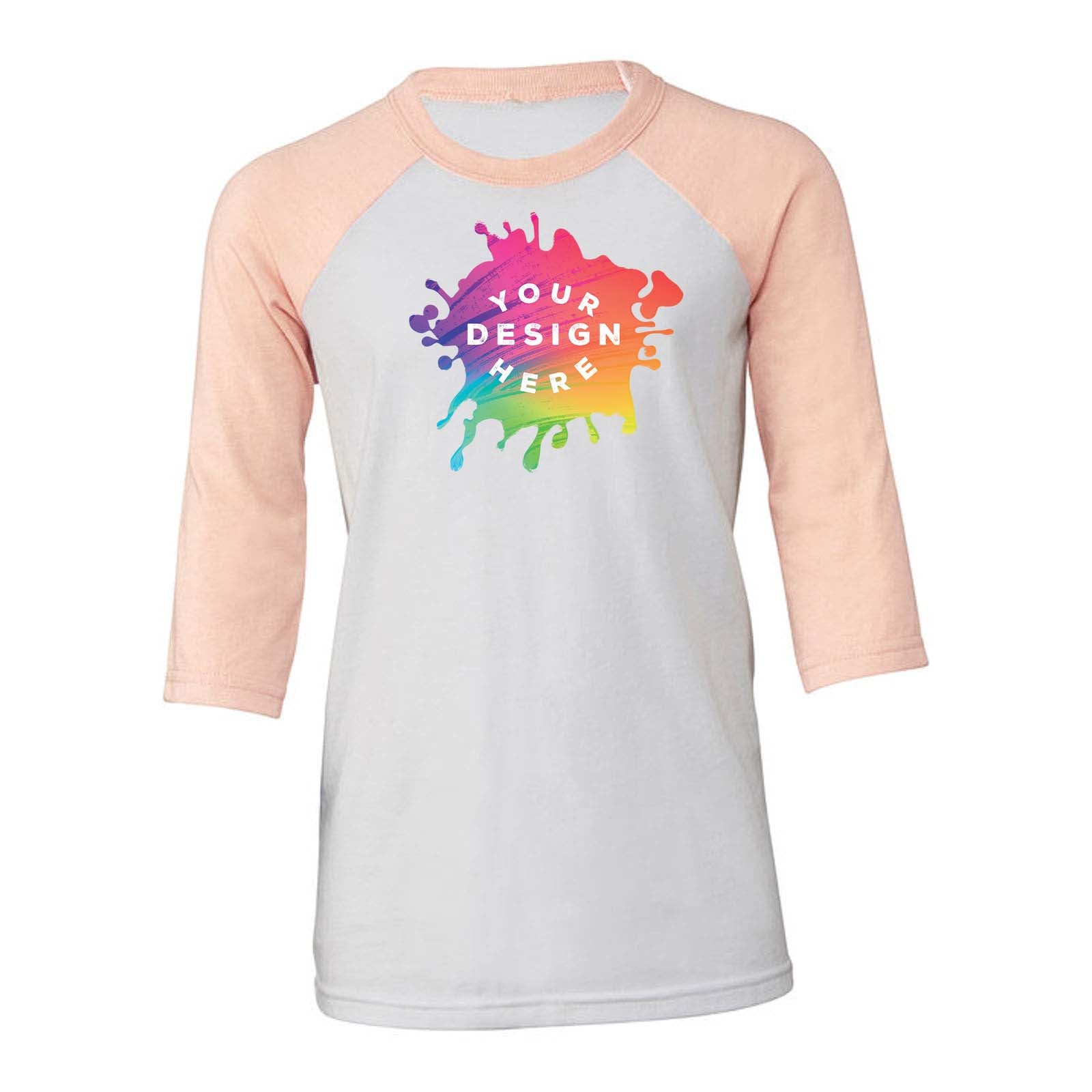 Custom Bella + Canvas Youth 3/4-Sleeve Baseball Raglan T-Shirt - Mato & Hash