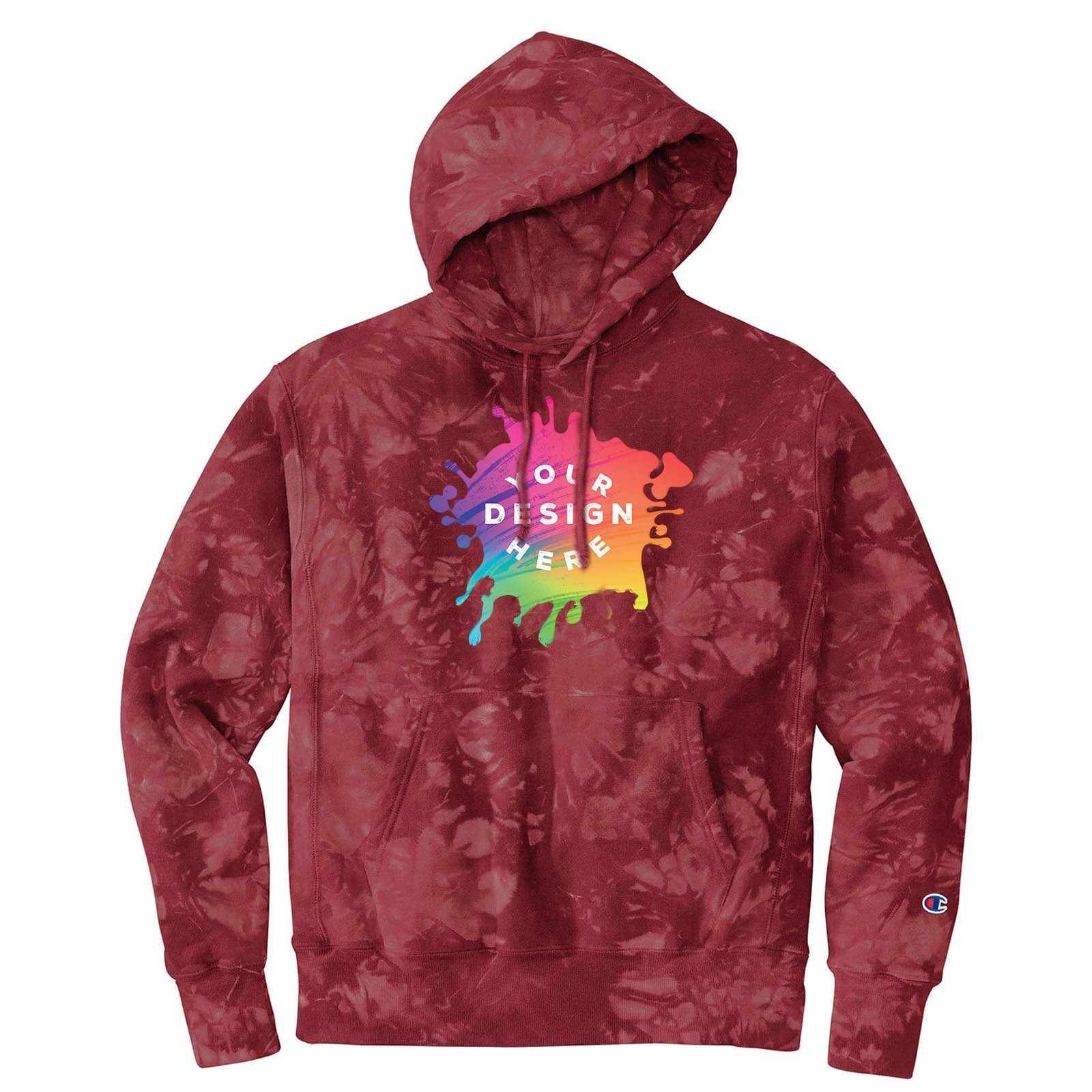 Custom Champion ® Reverse Weave ® Scrunch-Dye Tie-Dye Hooded Sweatshirt - Mato & Hash