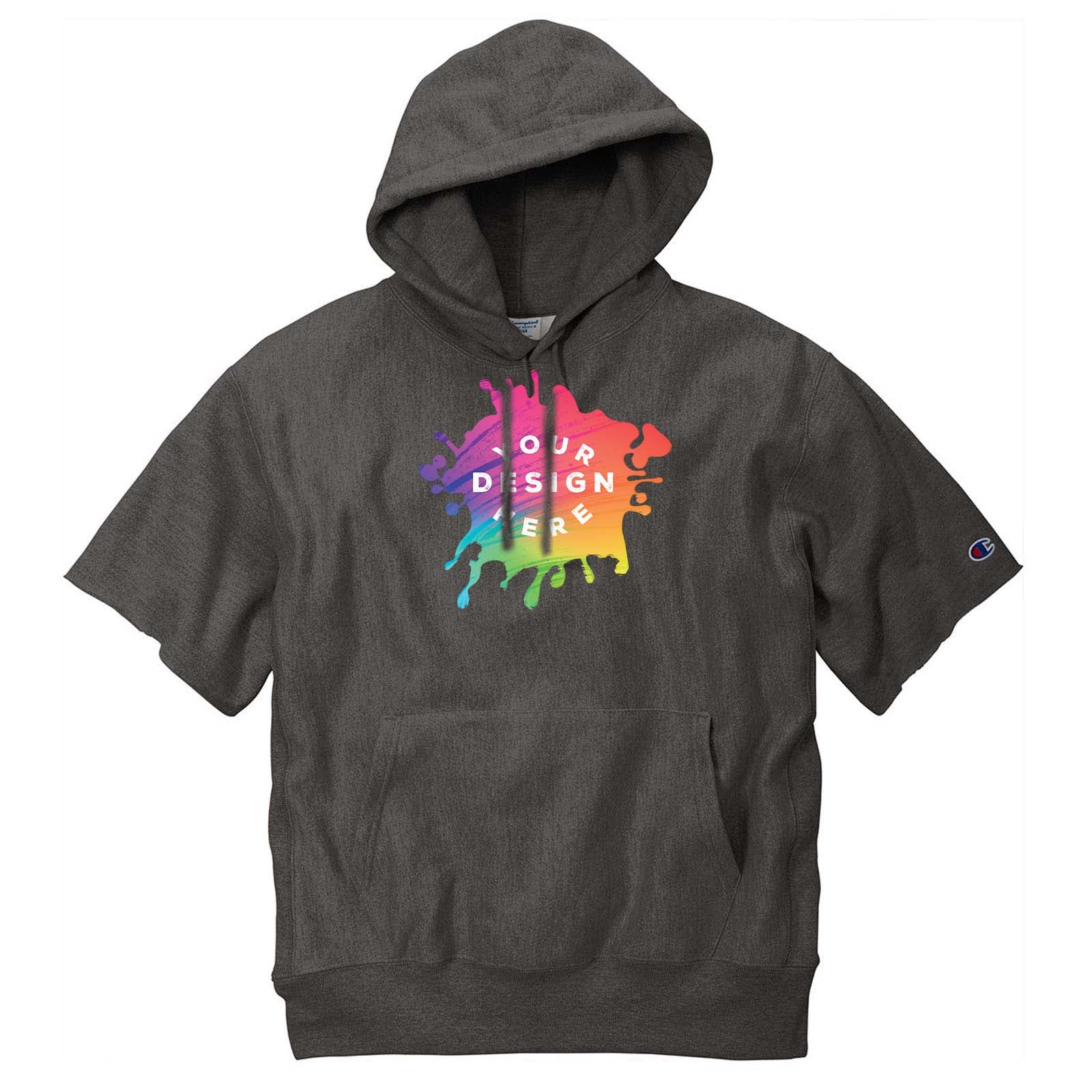 Custom Champion ® Reverse Weave ® Short Sleeve Hooded Sweatshirt - Mato & Hash