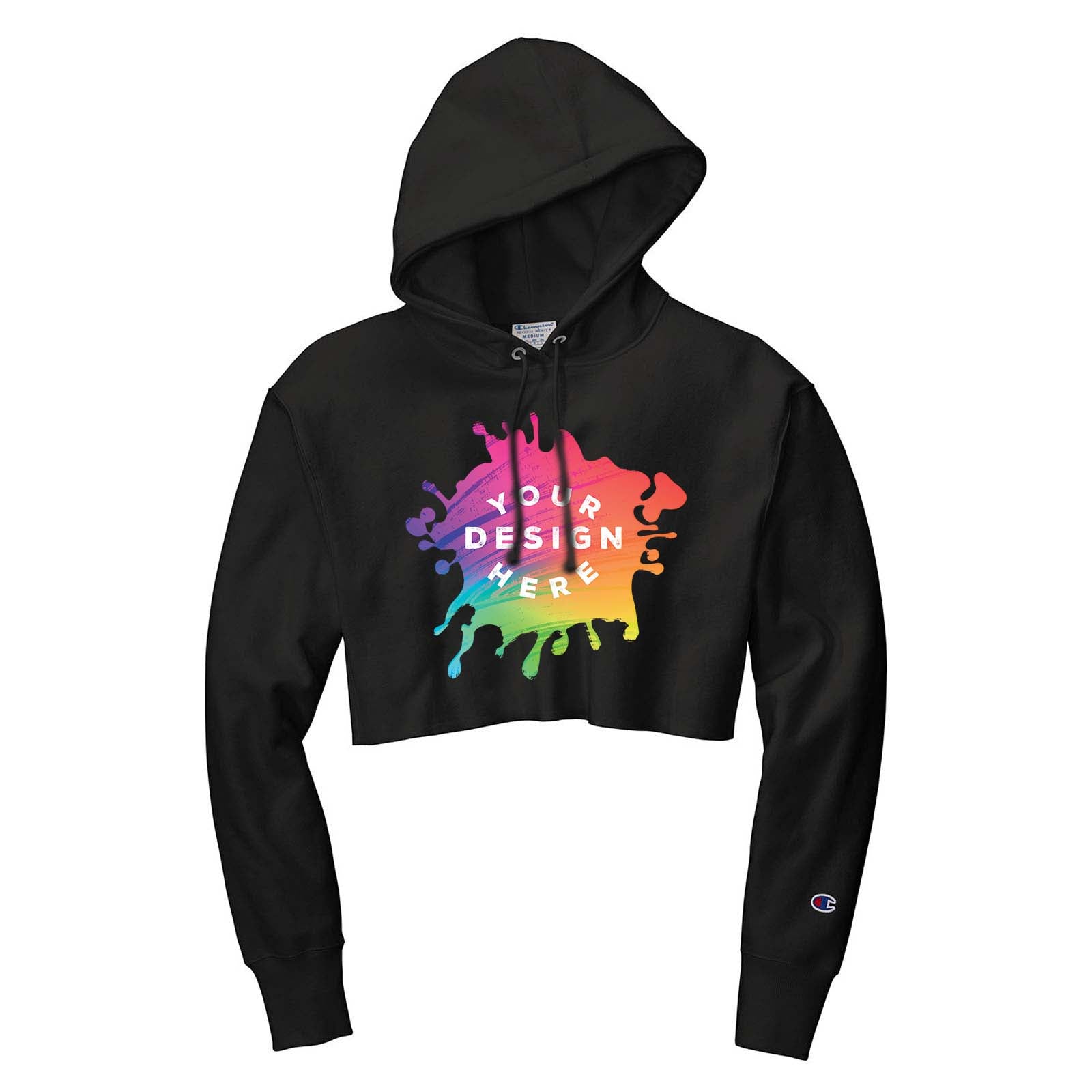 Custom Champion ® Women’s Reverse Weave ® Cropped Cut-Off Hooded Sweatshirt - Mato & Hash
