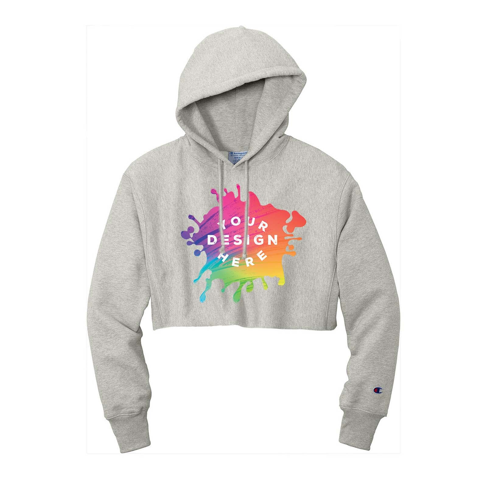 Custom Champion ® Women’s Reverse Weave ® Cropped Cut-Off Hooded Sweatshirt - Mato & Hash