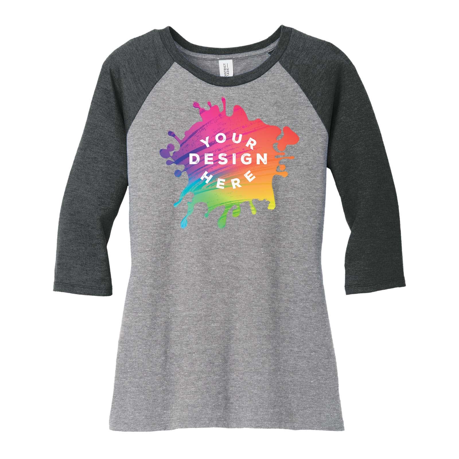 Custom District ® Women's Perfect Tri ® 3/4 Sleeve Raglan - Mato & Hash