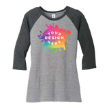 Custom District ® Women's Perfect Tri ® 3/4 Sleeve Raglan