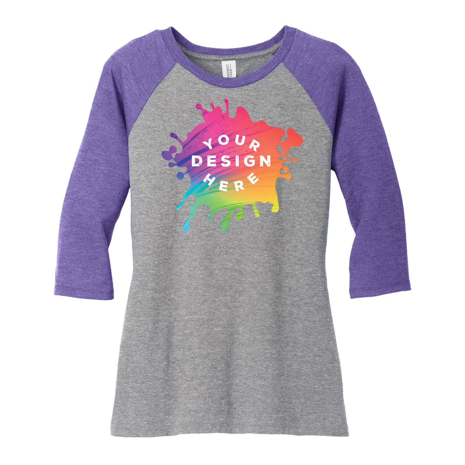 Custom District ® Women's Perfect Tri ® 3/4 Sleeve Raglan - Mato & Hash