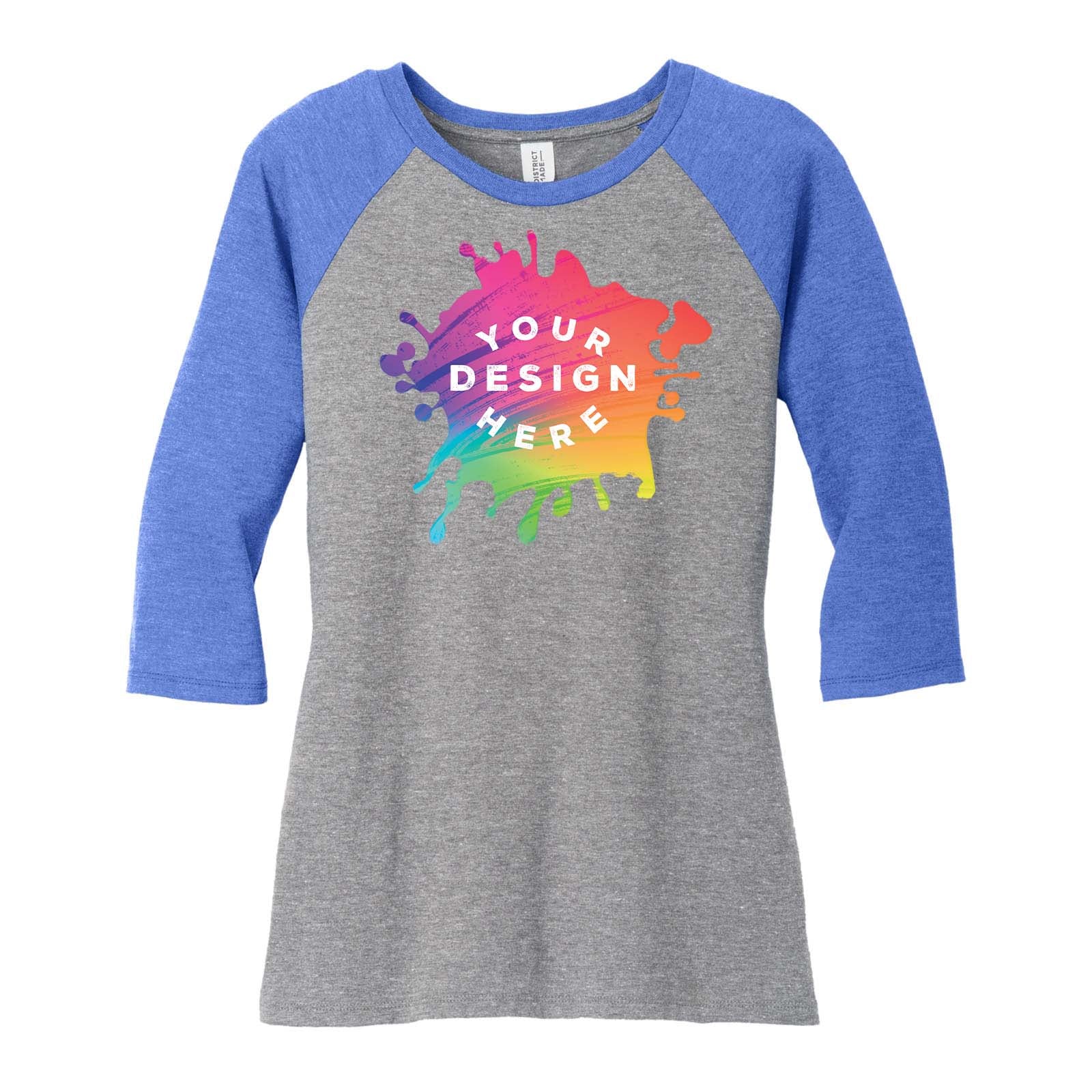 Custom District ® Women's Perfect Tri ® 3/4 Sleeve Raglan - Mato & Hash