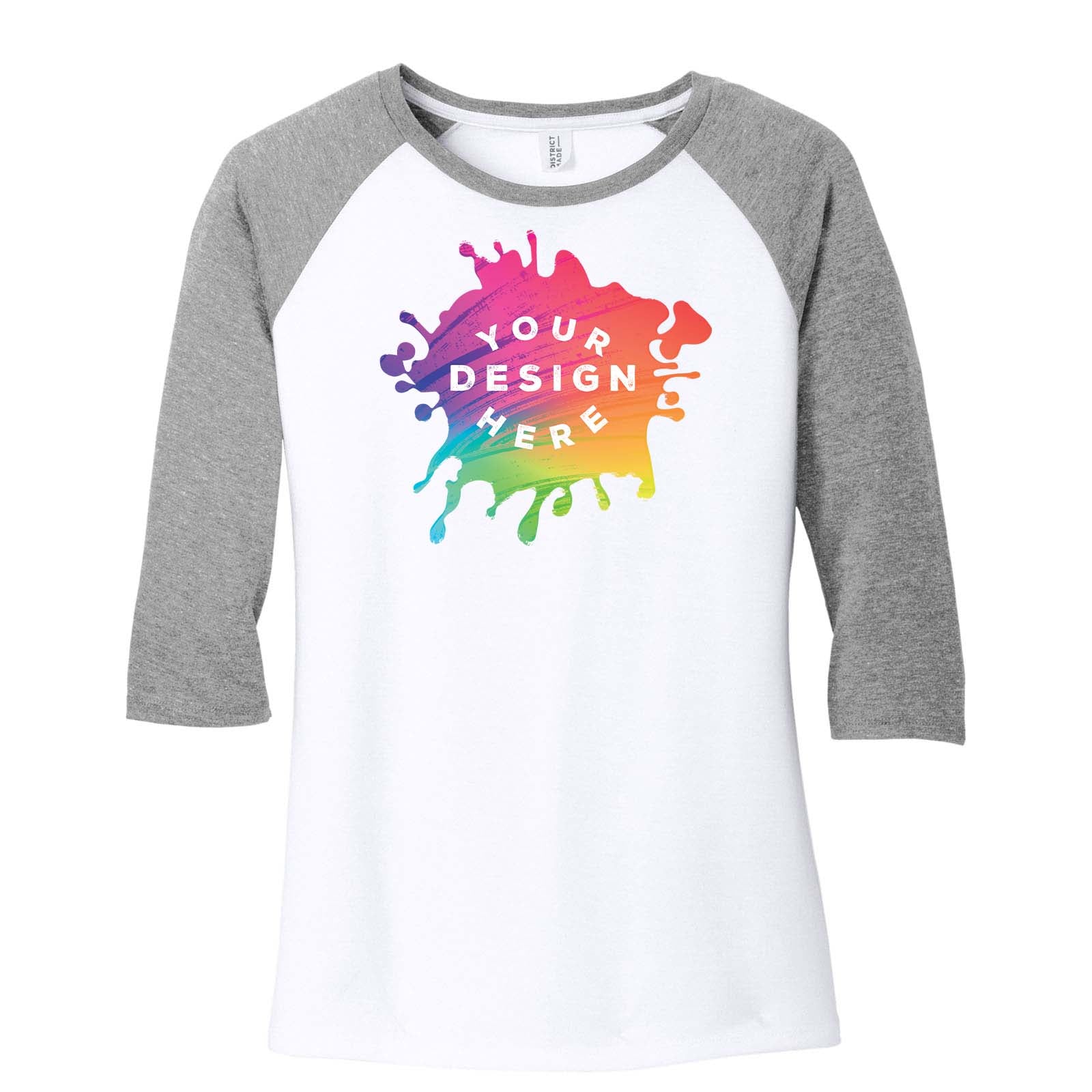 Custom District ® Women's Perfect Tri ® 3/4 Sleeve Raglan - Mato & Hash