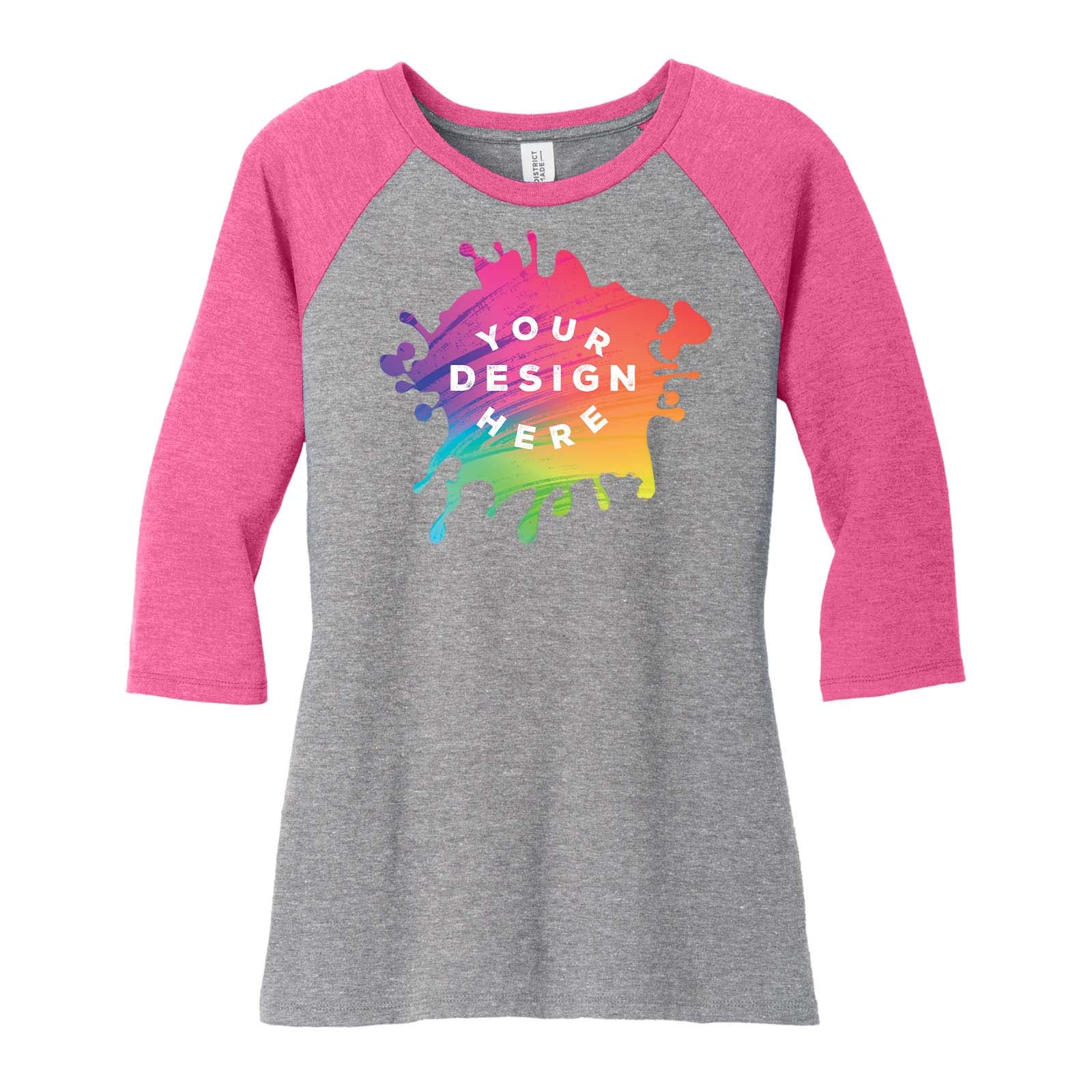 Custom District ® Women's Perfect Tri ® 3/4 Sleeve Raglan - Mato & Hash