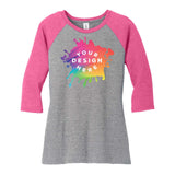 Custom District ® Women's Perfect Tri ® 3/4 Sleeve Raglan - Mato & Hash